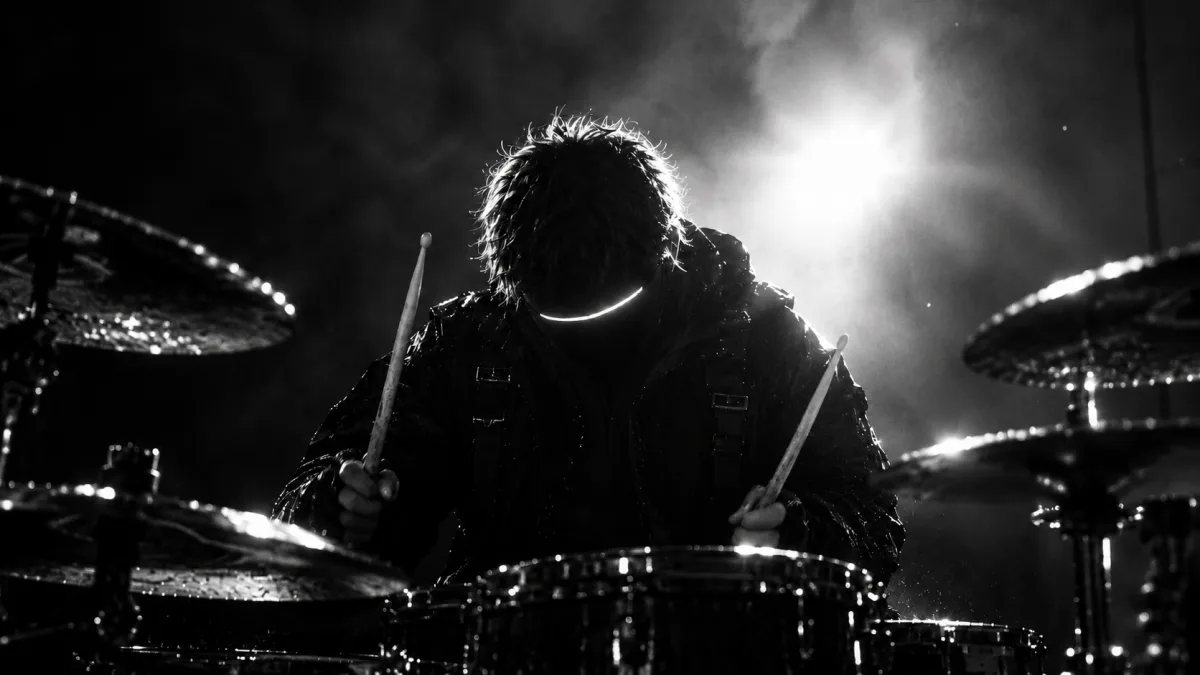 ③ The drummer, head down