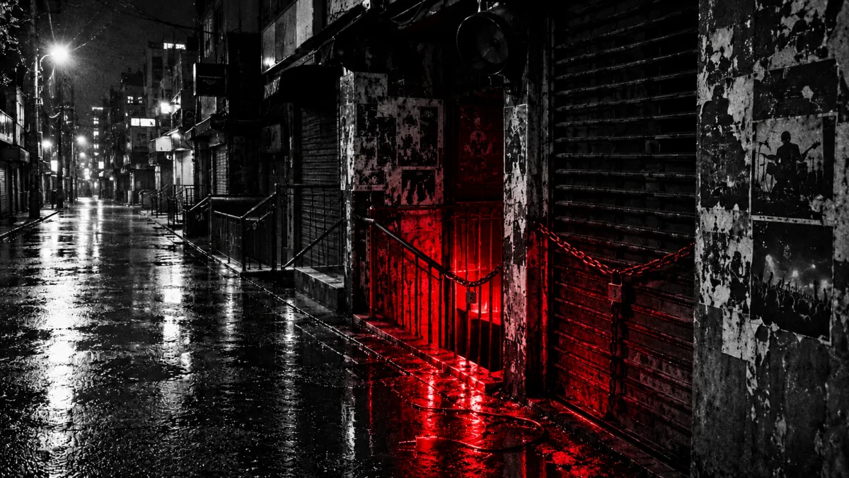 ① The sealed alleys of Hongdae and Hapjeong — red light from one basement only