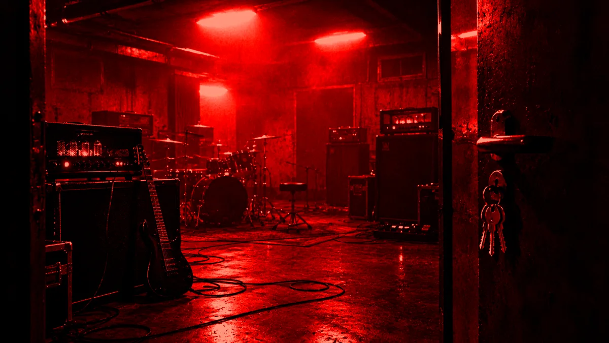 ④ Red stairs and door 6